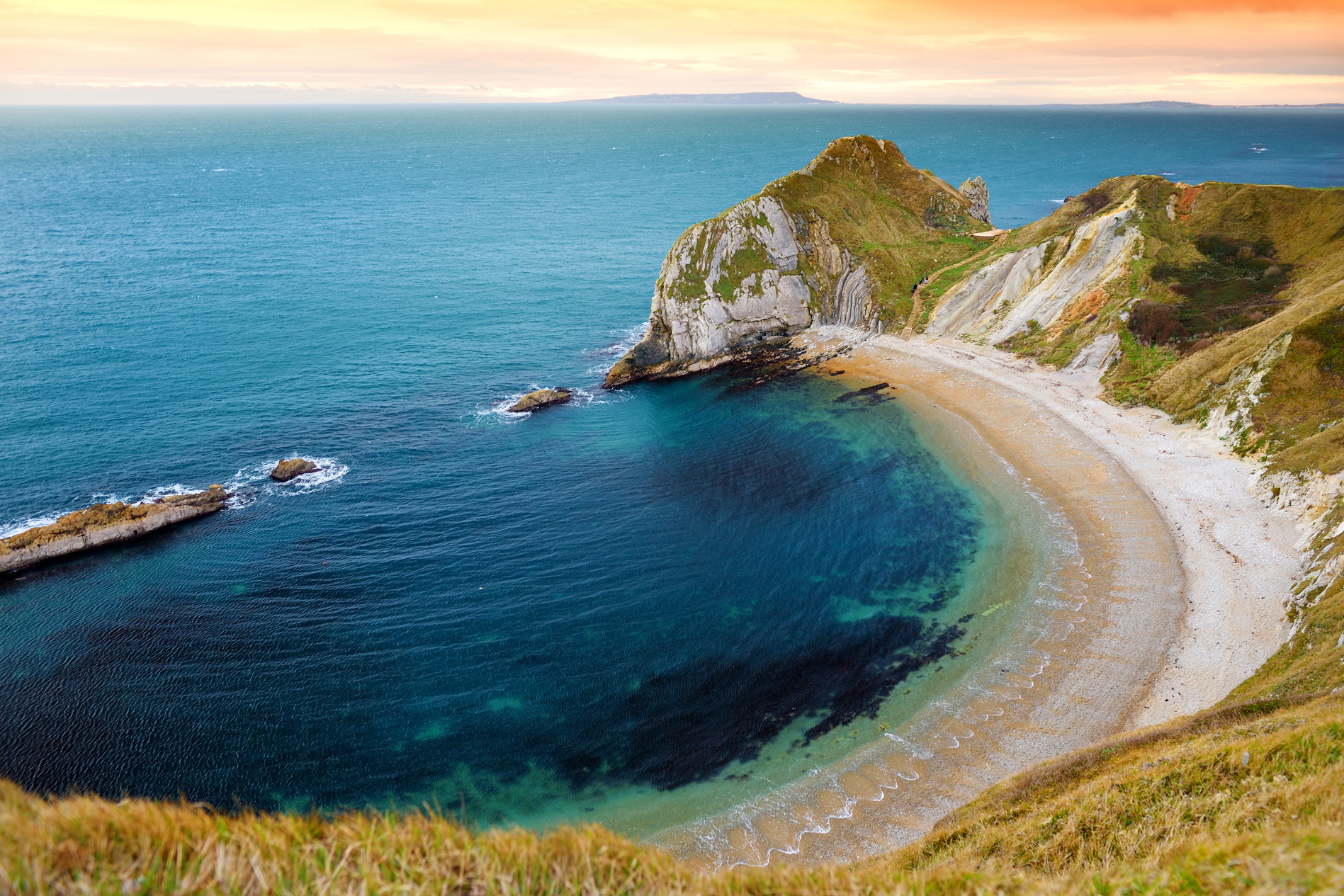 Man O'war Cove On The Dorset Coast In Southern England